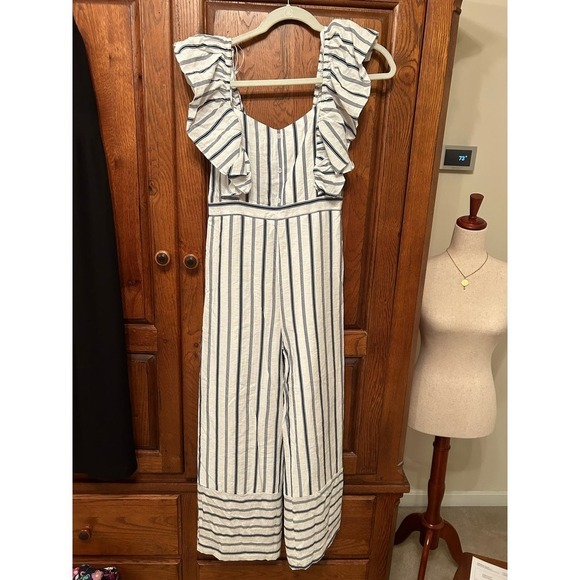 NWT - LULU’S Navy Striped Jumpsuit, XS - Picture 2 of 5